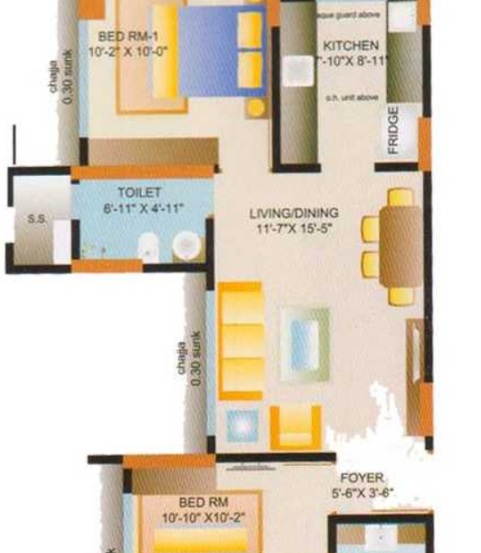 Mayfair Mira Pride 2 BHK Layout