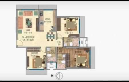 mayfair shyam apartment 3 bhk 874sqft 20215418095440