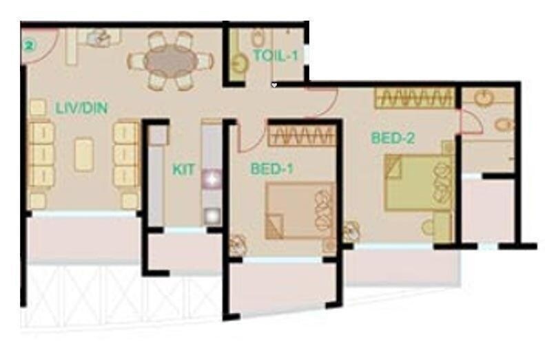  2 BHK Apartment at Mayfair Sonata Greens, Varsha Nagar – for Rent