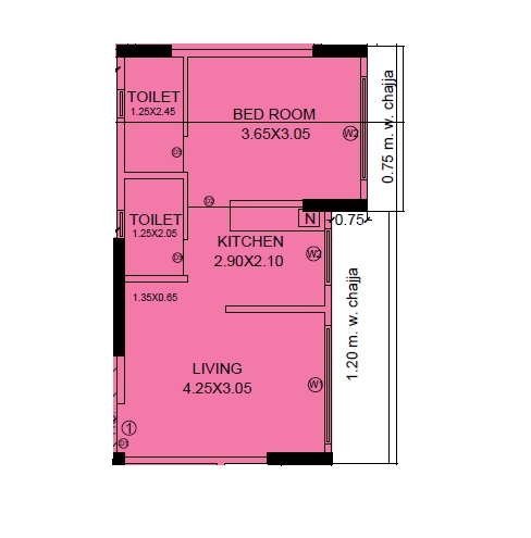 1 BHK 400 Sq. Ft. Apartment in MDM Maestro