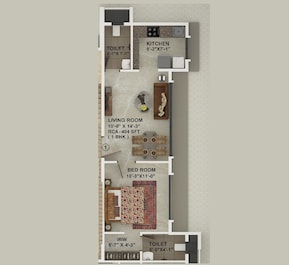 1 BHK 404 Sq. Ft. Apartment in Meghna Ashraya
