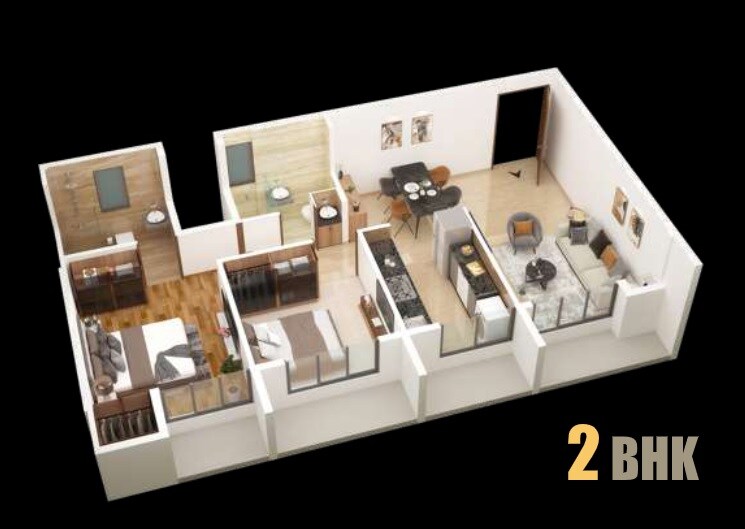 2 BHK 523 Sq. Ft. Apartment