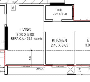 2 BHK 593 Sq. Ft. Apartment in Mesacon Crown
