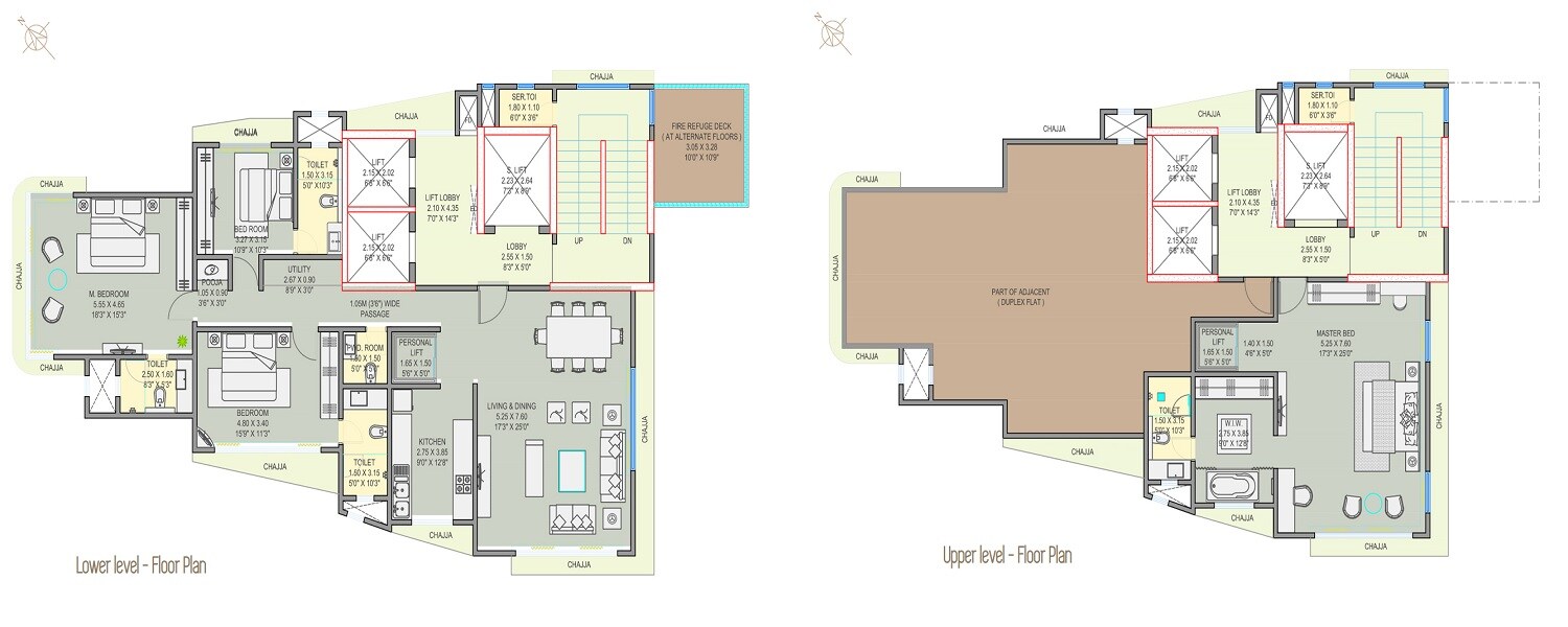 Floor plan of 4 BHK 2207 Sq. Ft. Apartment in Mesacon The South Bay, Mumbai