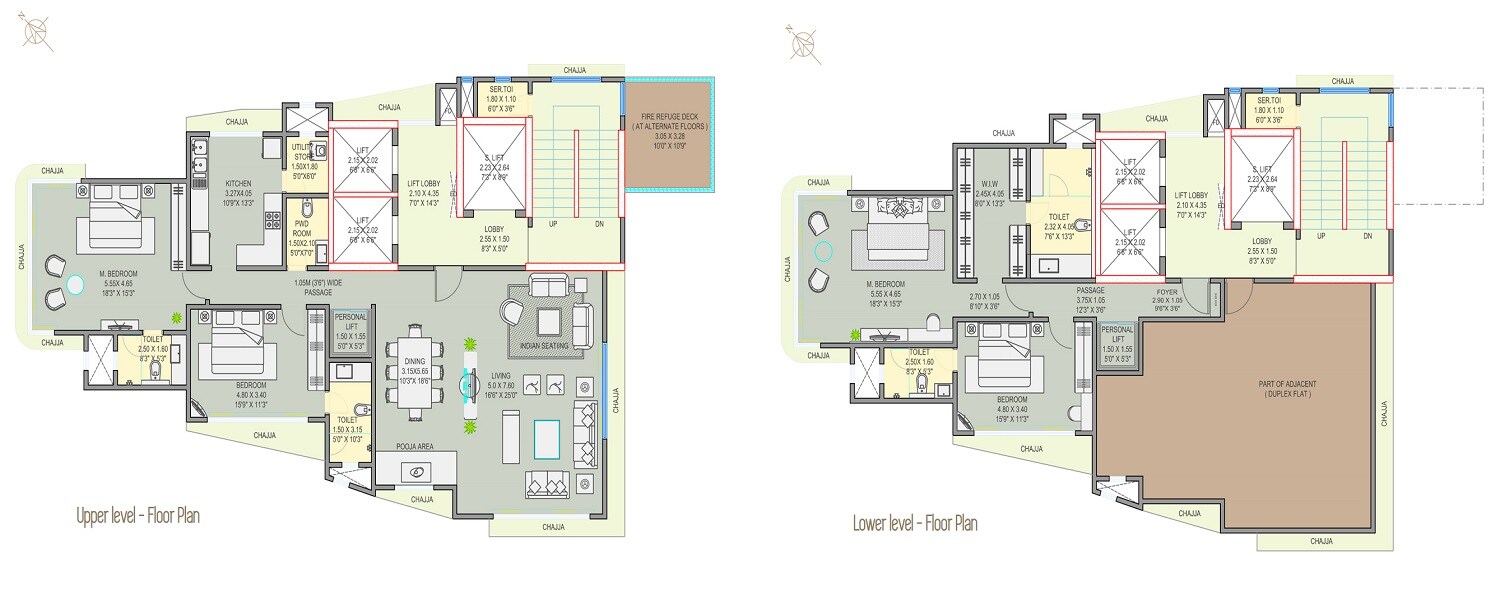 Floor plan of 4 BHK 2429 Sq. Ft. Apartment in Mesacon The South Bay, Mumbai