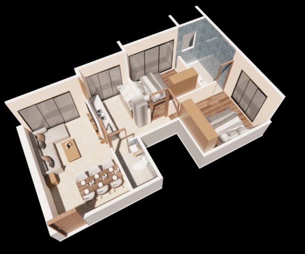 Floor plan of 2 BHK 650 Sq. Ft. Apartment in Metro Saraswati Paradise, Mumbai