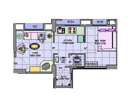 1 BHK 269 Sq. Ft. Apartment