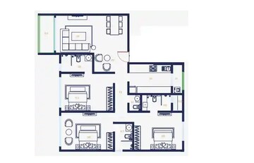  3 BHK Apartment at Mirchandani Triton, Santacruz West – for Rent