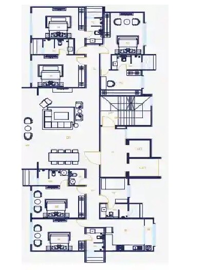 Floor plan of 5 BHK 2391 Sq. Ft. Apartment in Mirchandani Triton, Mumbai