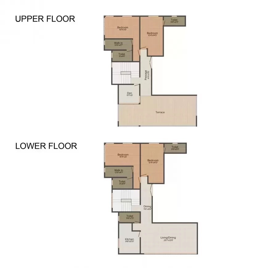 Floor plan of 4 BHK 2353 Sq. Ft. Penthouse in Mittal Aristo, Mumbai