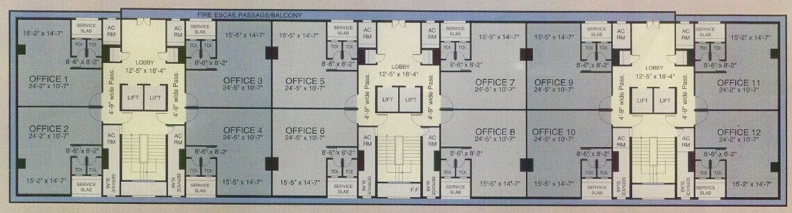 Floor plan of 699 Sq. Ft. Office Space in Mittal Commercia, Mumbai