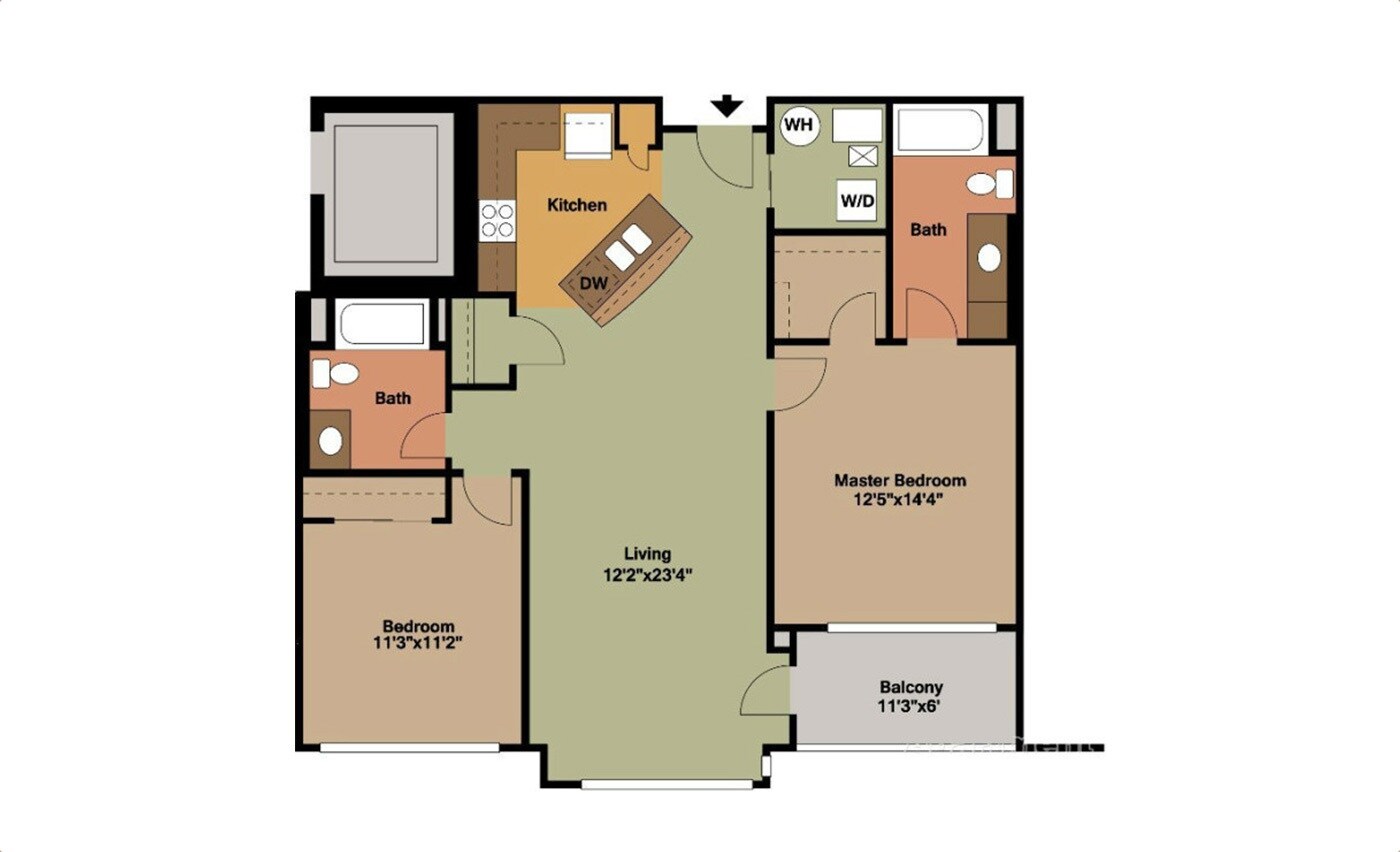 Floor plan of 3 BHK 955 Sq. Ft. Apartment in Modi Rashmi Celestia, Mumbai