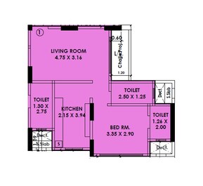 1 BHK 456 Sq. Ft. Apartment in Modi Rashmi Kavita