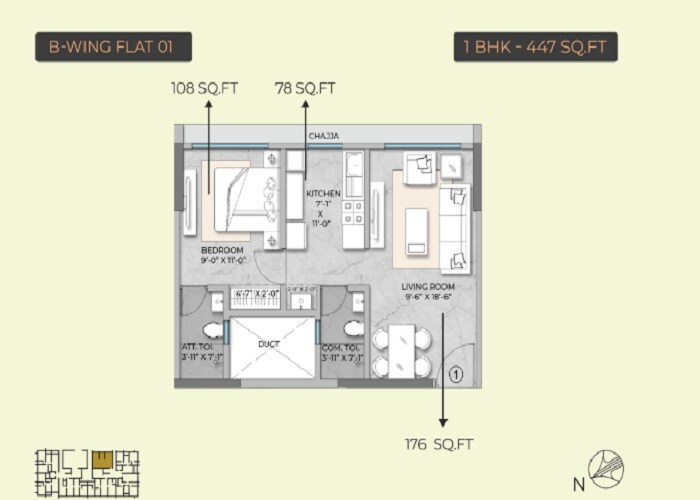 Other, modirealty-acacia 1 Bedroom 447 Sq.Ft. Apartment In Dahisar East Mumbai 7588380