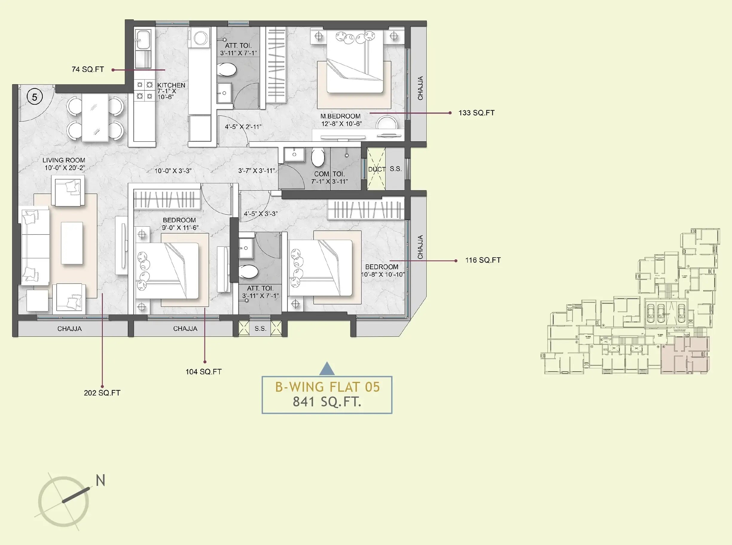 Other, modirealty-ashvattha 3 Bedroom 841 Sq.Ft. Apartment In Dahisar East Mumbai 7202289