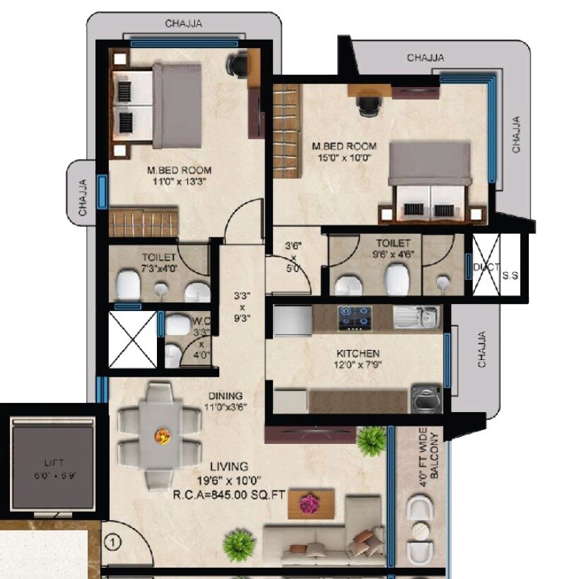 Other, mpr-nilesh 2 Bedroom 845 Sq.Ft. Apartment In Dahisar East Mumbai 9226830