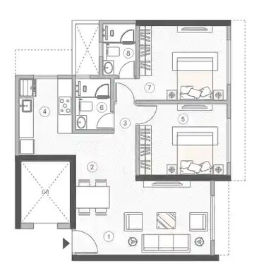  2 BHK Apartment at MS Courtyard, Santacruz East – for Sale