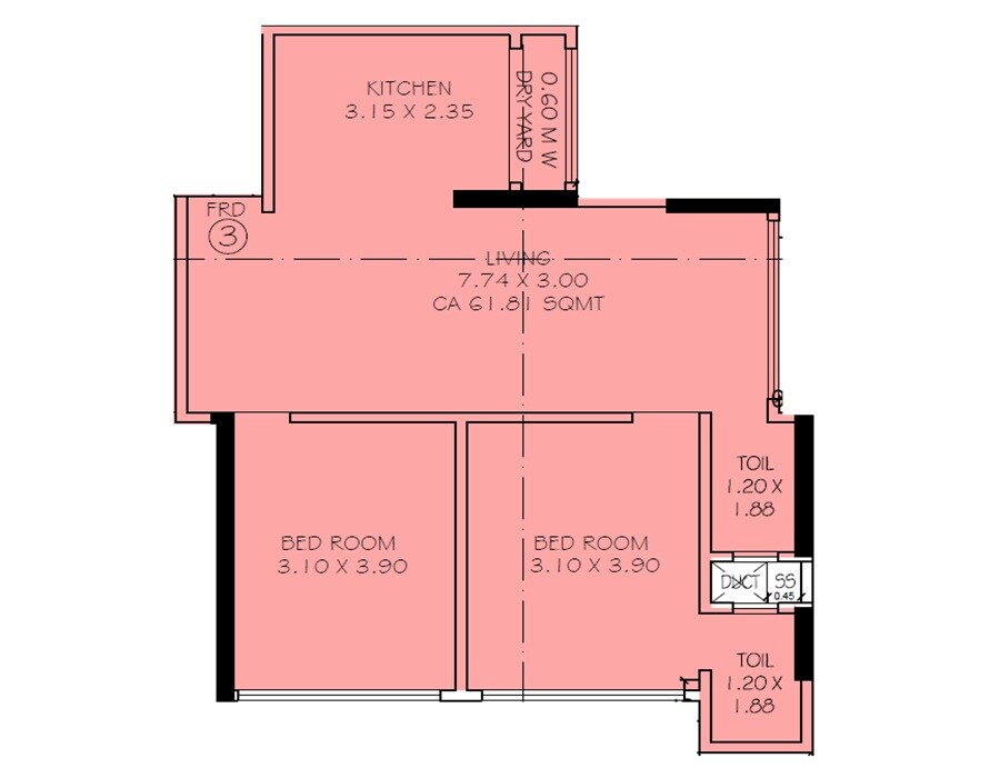 2 BHK 472 Sq. Ft. Apartment