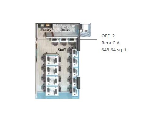 Floor plan of 644 Sq. Ft. Office Space in MS Mody Mickeys Square, Mumbai