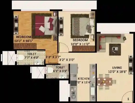 2 BHK 595 Sq. Ft. Apartment in Mumbai Shelter Andheri Ekta