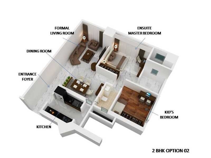 2 BHK 796 Sq. Ft. Apartment
