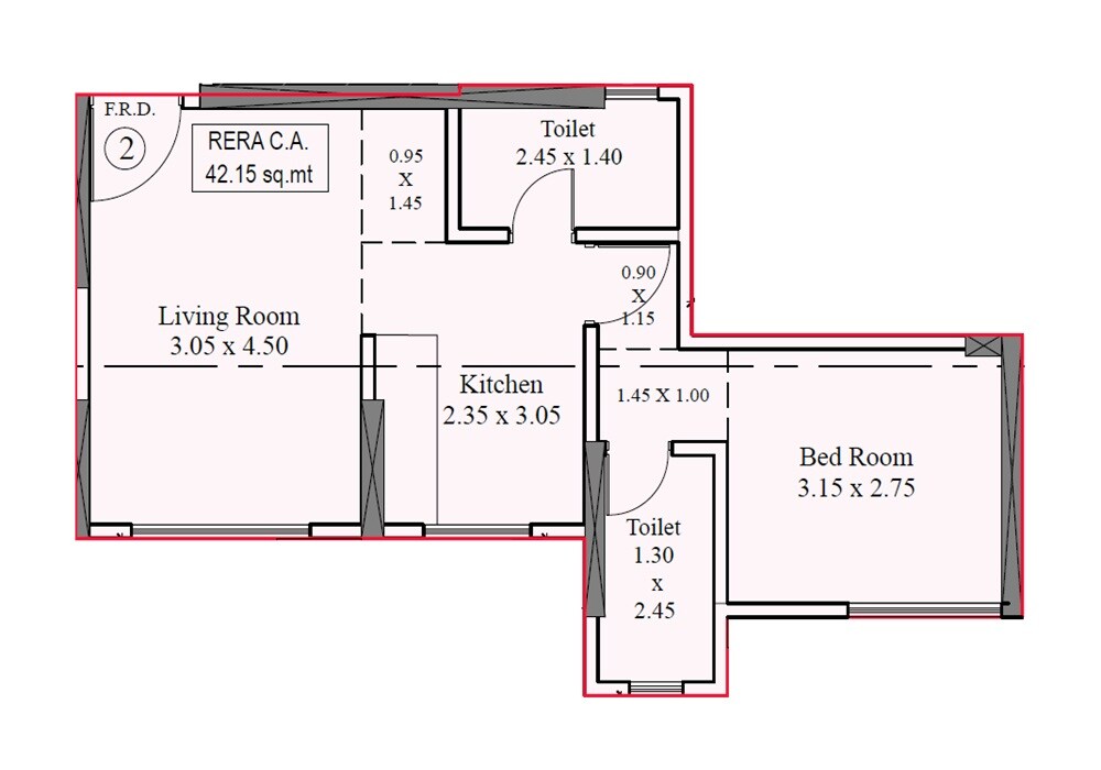 1 BHK 454 Sq. Ft. Apartment