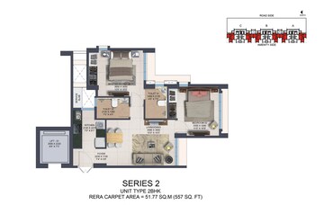  2 BHK Apartment at Nahar Amaryllis Towers and Plaza, Chandivali – for Rent