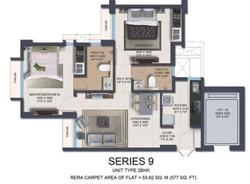  2 BHK Apartment at Nahar Amaryllis Towers and Plaza, Chandivali – for Rent