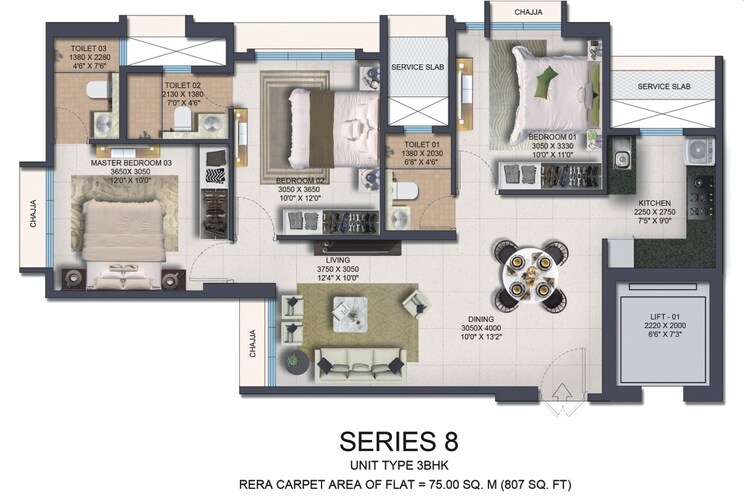 Other, nahar-amaryllis-towers-and-plaza 3 Bedroom 977 Sq.Ft. Apartment In Chandivali Mumbai 8923845