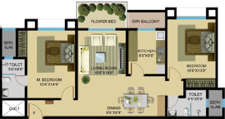 Other, nahar-amrit-shakti-rosa-alba 2 Bedroom 900 Sq.Ft. Apartment In Chandivali Mumbai 9368843
