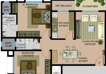 2 BHK Apartment at Nahar Amrit Shakti Rosa Alba, Chandivali – for Rent