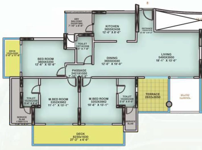 3 BHK 1561 Sq. Ft. Apartment