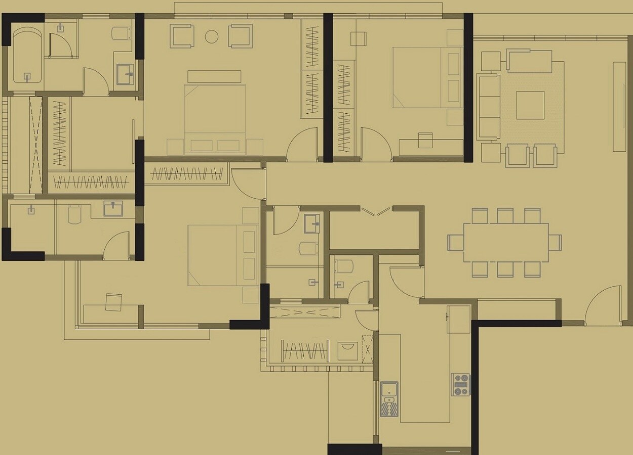 3 BHK 1433 Sq. Ft. Apartment