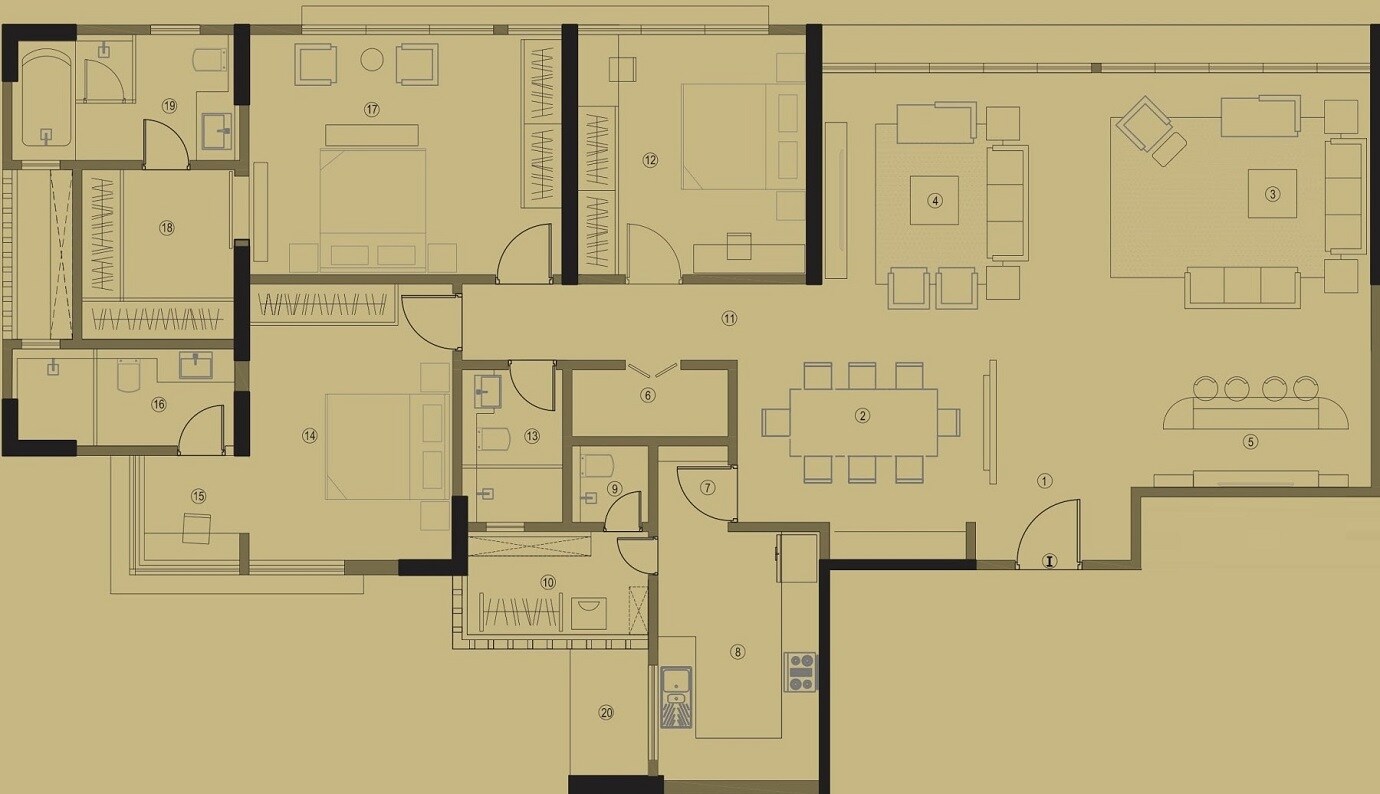 3 BHK 1752 Sq. Ft. Apartment