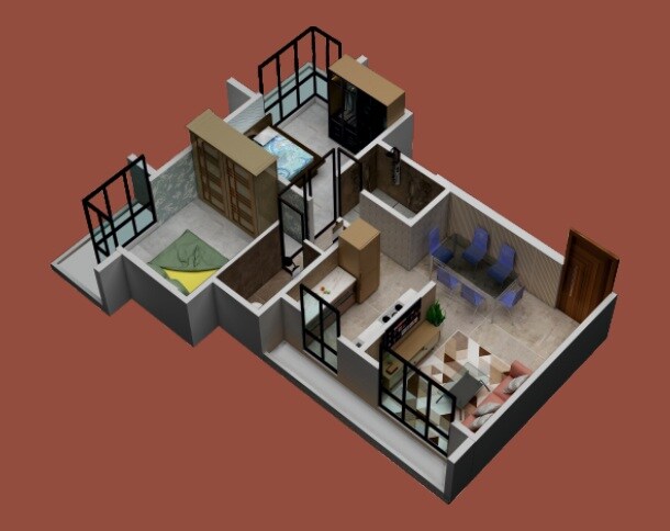 2 BHK 700 Sq. Ft. Apartment