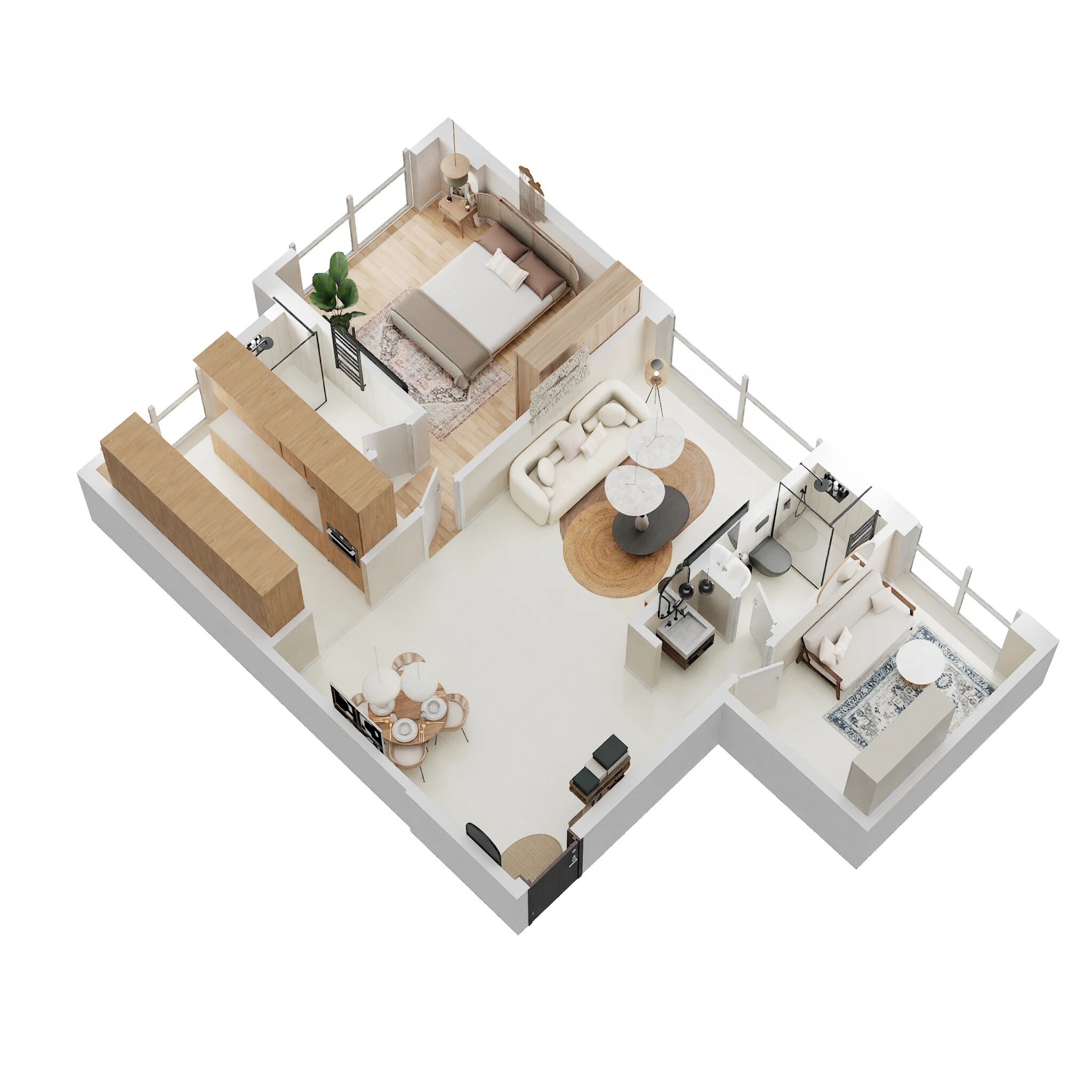 Floor plan of 2 BHK 665 Sq. Ft. Apartment in Naman Premier, Mumbai