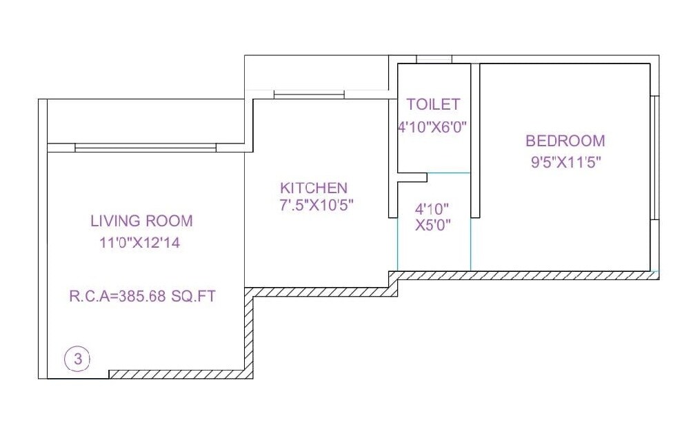 1 BHK 386 Sq. Ft. Apartment