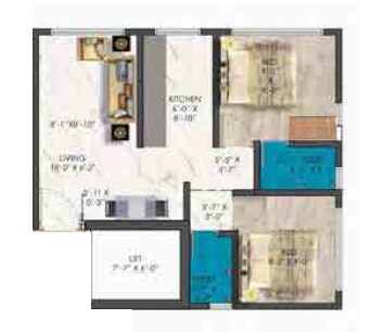 2 BHK 480 Sq. Ft. Apartment
