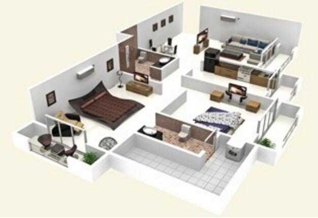 Floor plan of 2 BHK 1116 Sq. Ft. Apartment in Natasha Royale, Mumbai