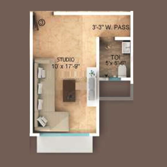 Floor plan of 2 BHK 554 Sq. Ft. Apartment in Navkar Ashray, Mumbai