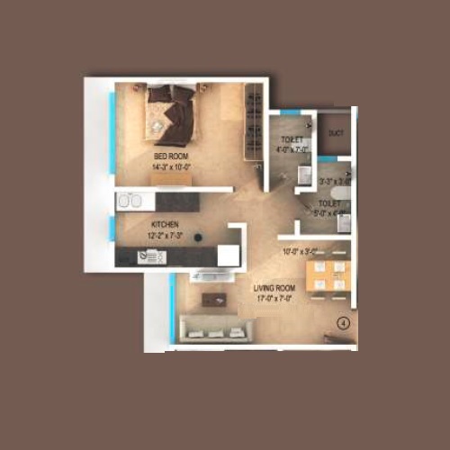 1 BHK 365 Sq. Ft. Apartment in Navkar Devdatta