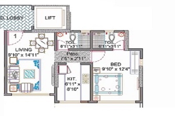 1 BHK 375 Sq. Ft. Apartment in Navkar Shankeshwar Apartments