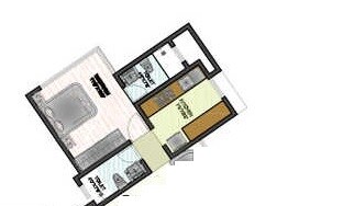 Floor plan of 2 BHK 550 Sq. Ft. Apartment in Neo Clarissa, Mumbai