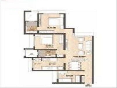 Floor plan of 2 BHK 1390 Sq. Ft. Apartment in Neptune 100 Above, Mumbai