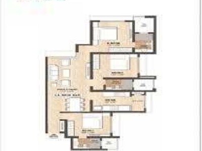 Floor plan of 3 BHK 1535 Sq. Ft. Apartment in Neptune 100 Above, Mumbai