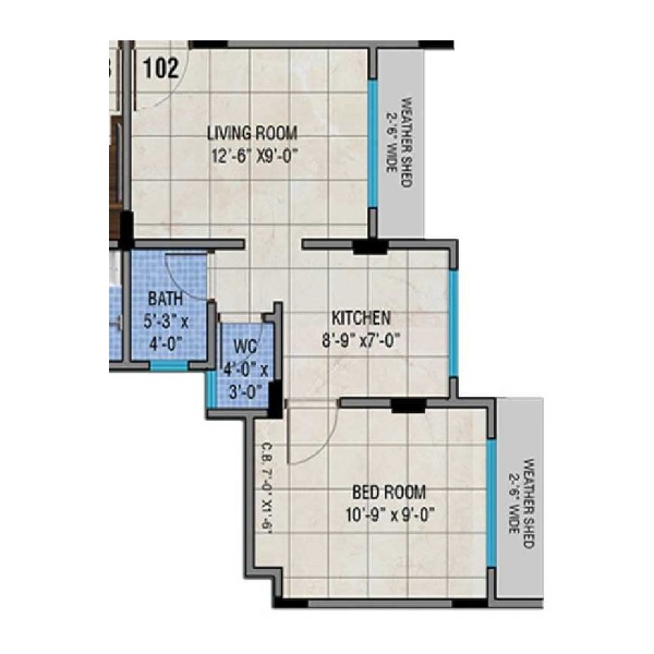 1 BHK 318 Sq. Ft. Apartment in Nest Leaf