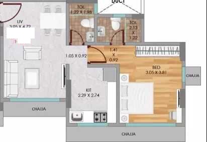 1 BHK 266 Sq. Ft. Apartment in Neumec  Niwara