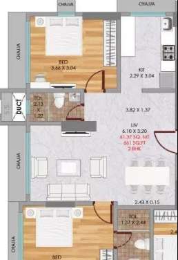 neumec  niwara apartment 2 bhk 661sqft 20200703160742
