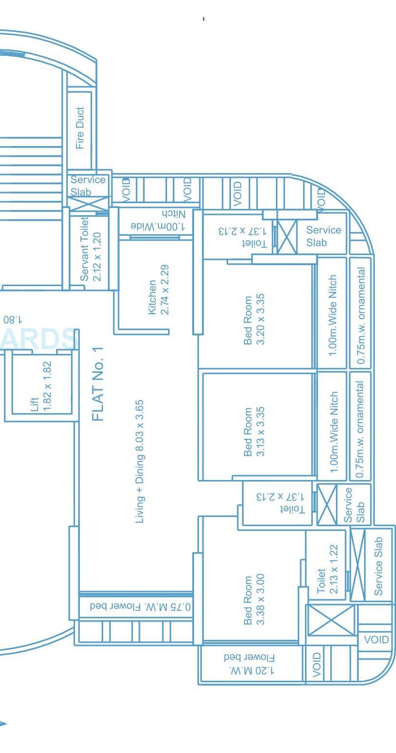 3 BHK 2121 Sq. Ft. Apartment in Neumec Chandelier Court