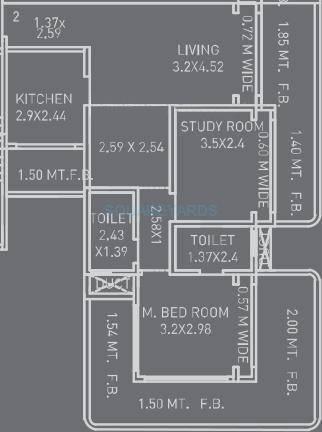 1 BHK 1334 Sq. Ft. Apartment